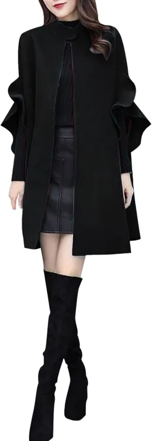LCMTWX Winter Coats for Women Winter Office Sleeveless Button Woolen Jacket Coat Long Coats for Women Dressy Winter Coat