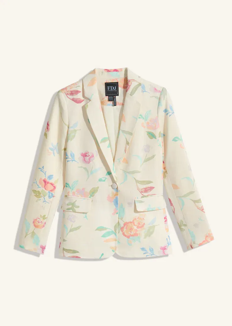 Libby Print Textured Printed Blazer - FDJ French Dressing 1624989
