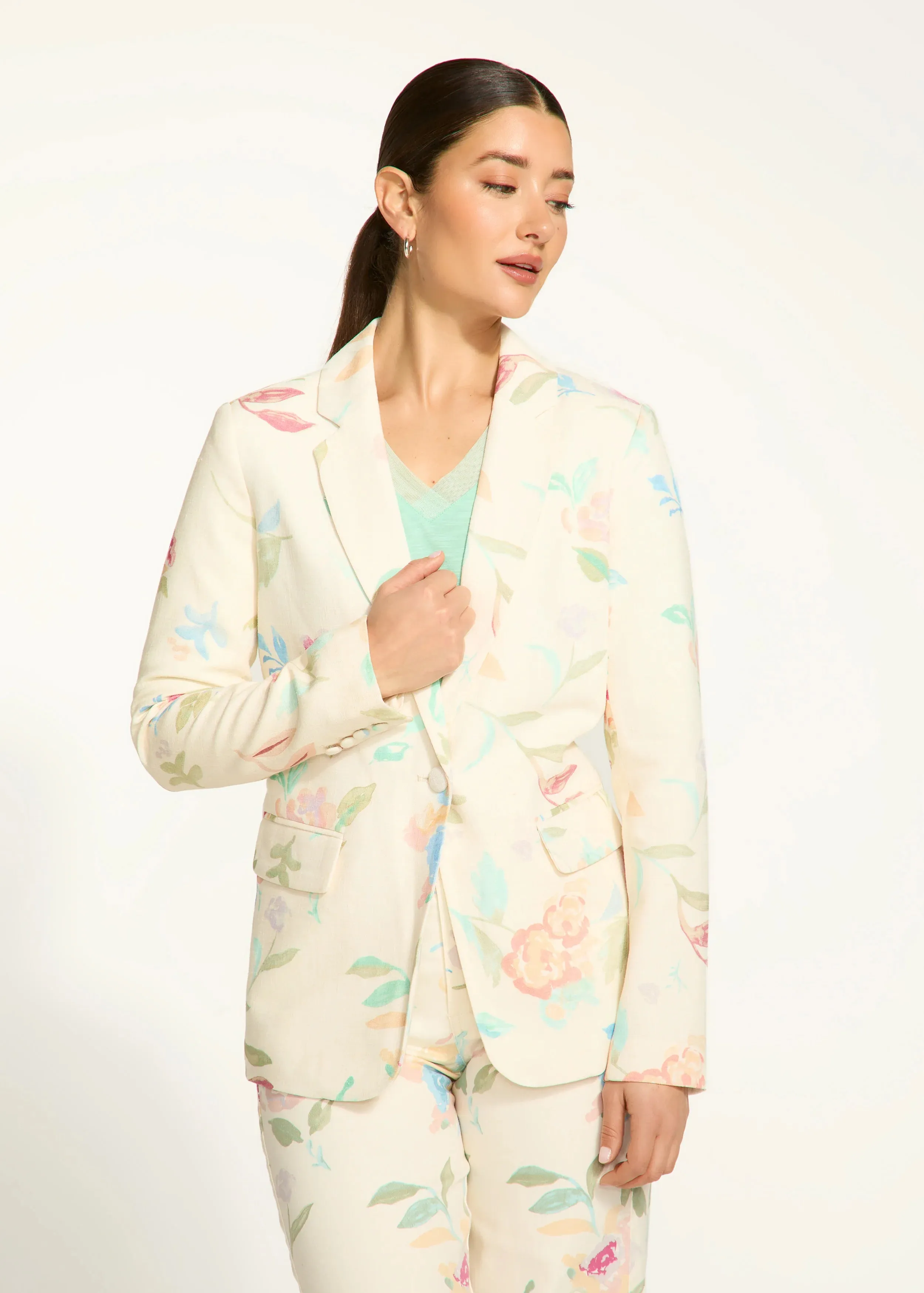 Libby Print Textured Printed Blazer - FDJ French Dressing 1624989