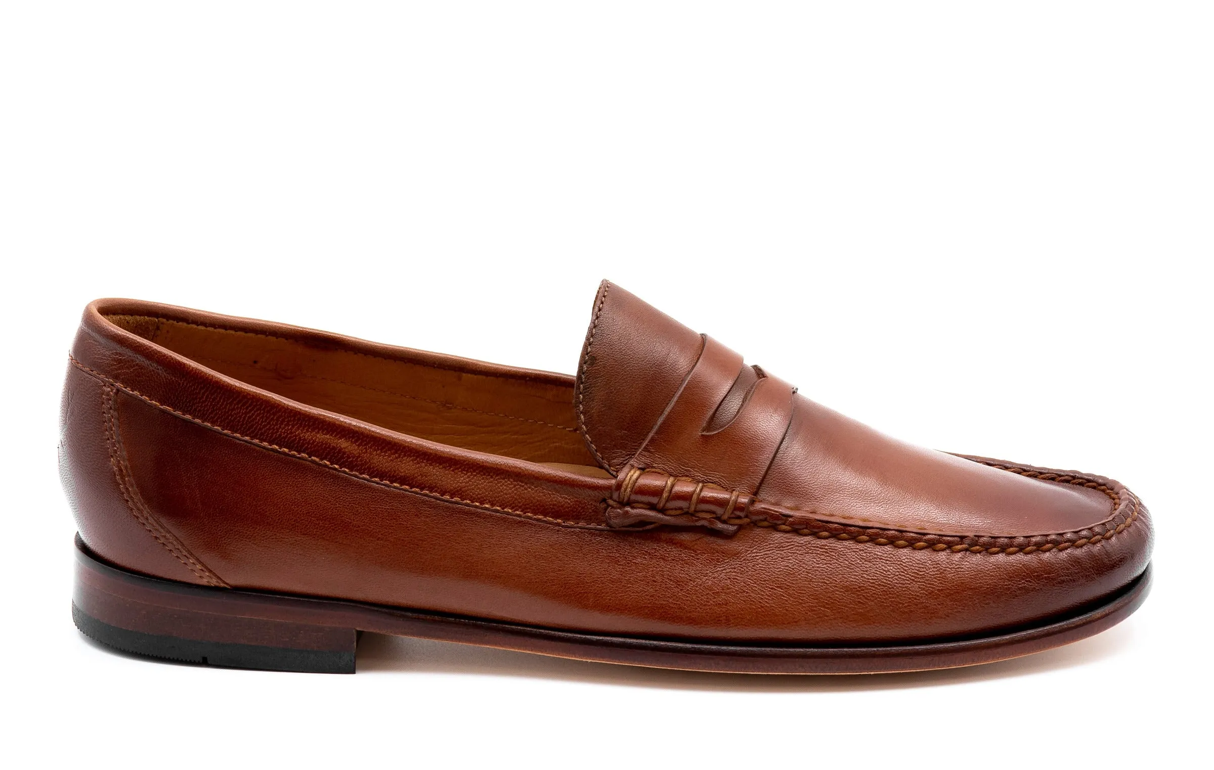 Maxwell Sheep Skin Penny Loafers - Whiskey