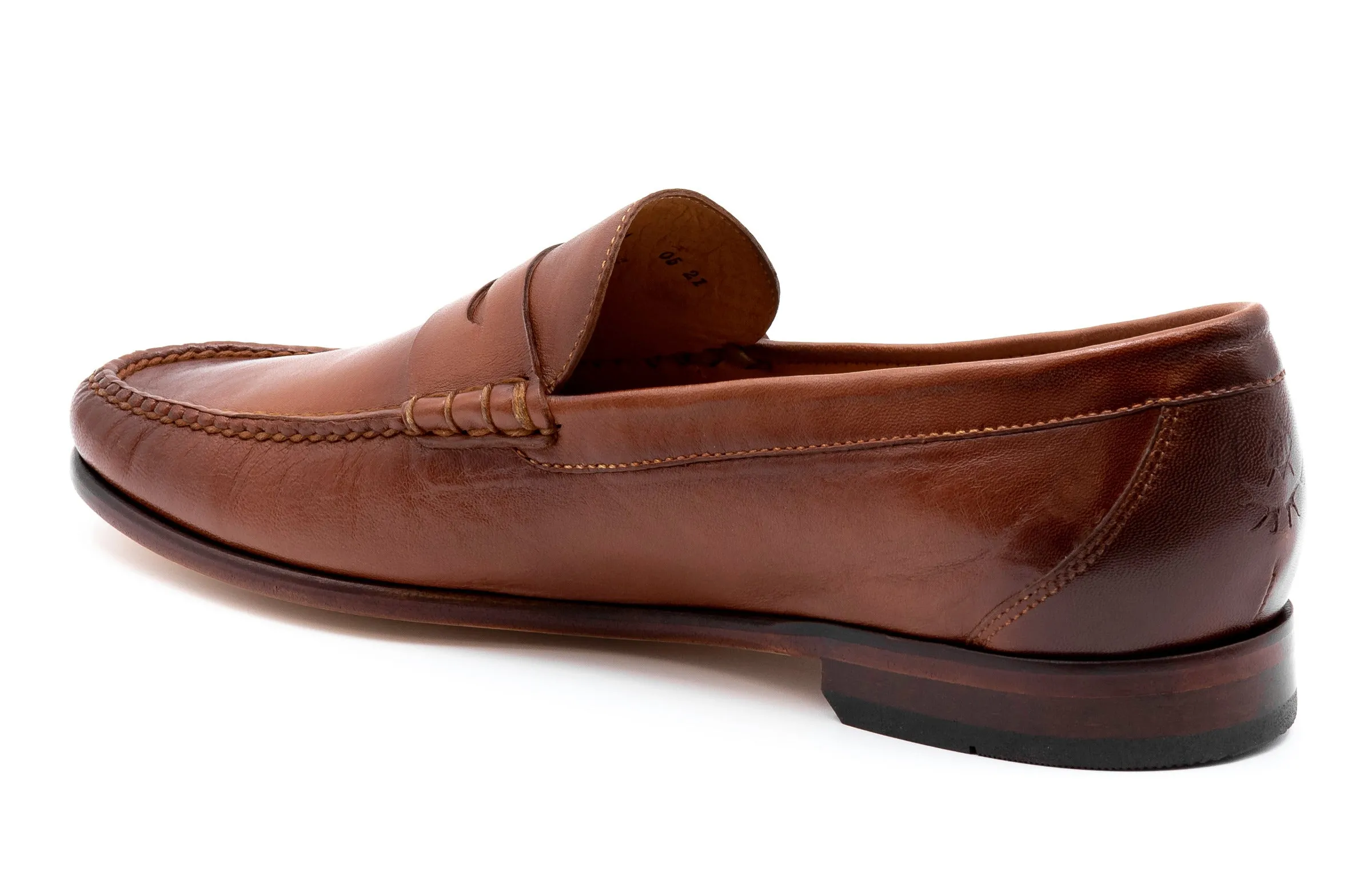 Maxwell Sheep Skin Penny Loafers - Whiskey