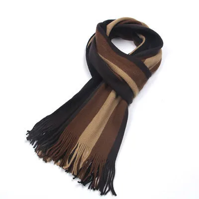 Men's Fashion Casual Striped Warm Scarf