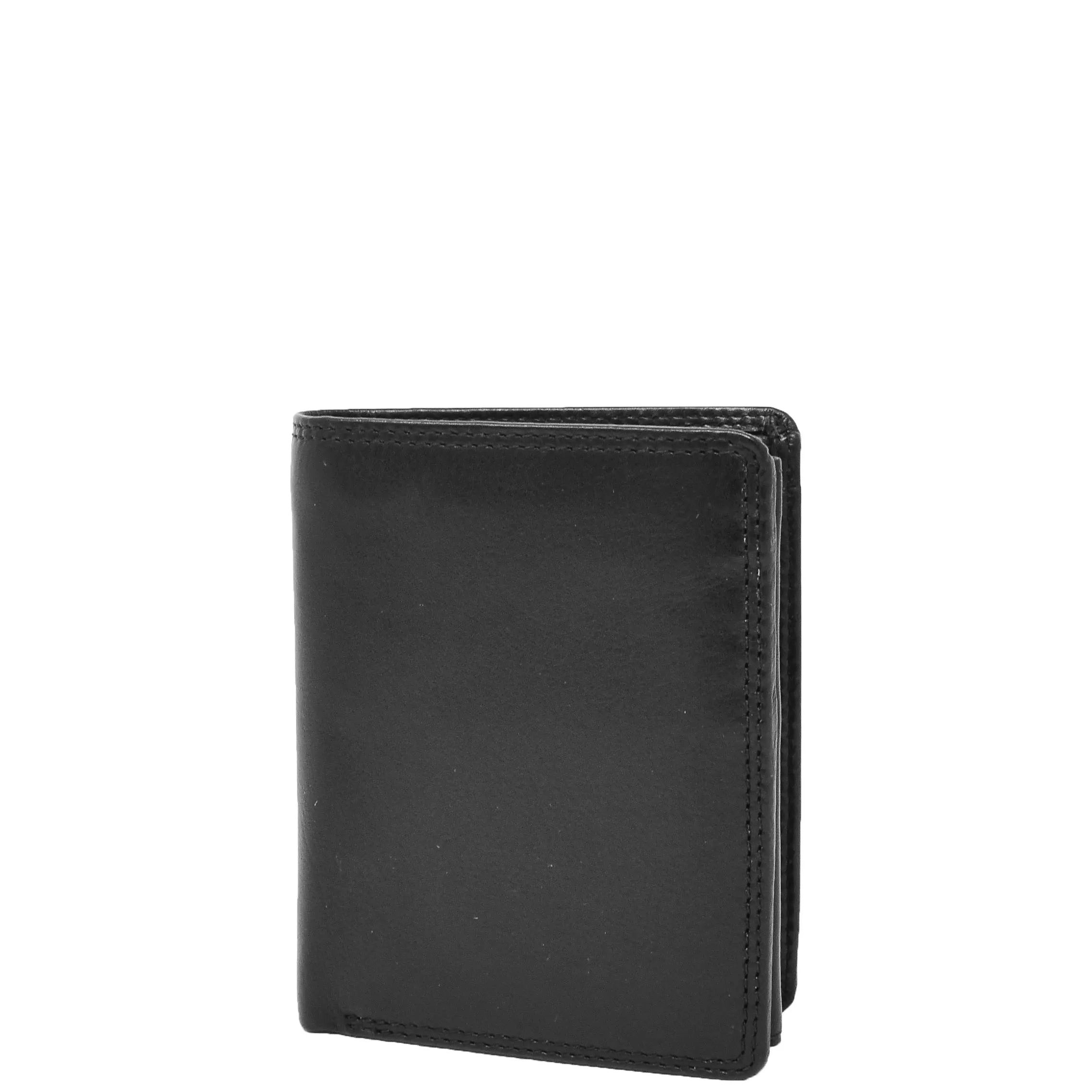 Mens Soft Durable Leather Wallet Cards Coins Notes ID Holder AV111 Black