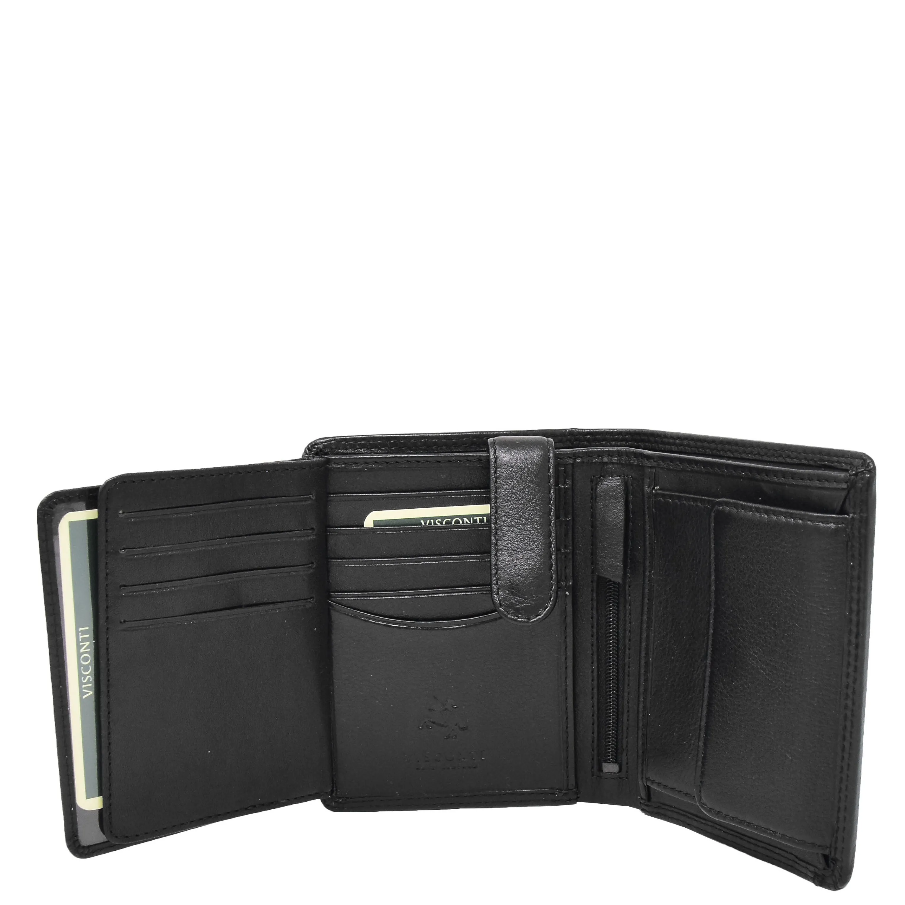 Mens Soft Durable Leather Wallet Cards Coins Notes ID Holder AV111 Black