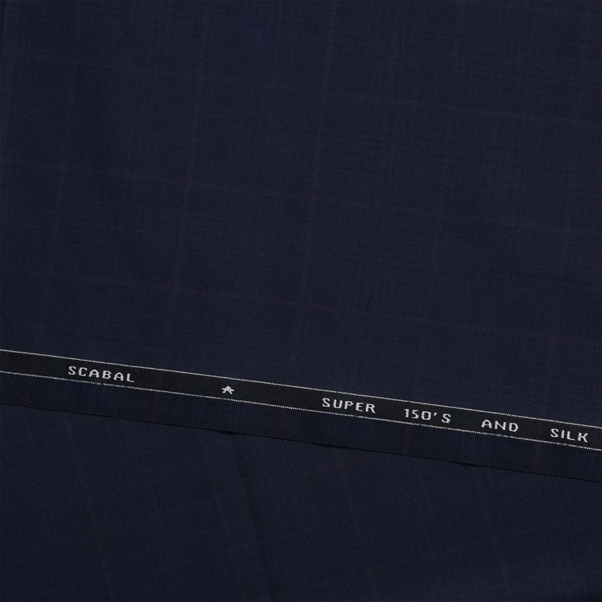 Navy SCABAL Super 150's Wool and Silk Suiting Fabric - 3.5 Meters, 150 cm Width, Made in the UK-D21257