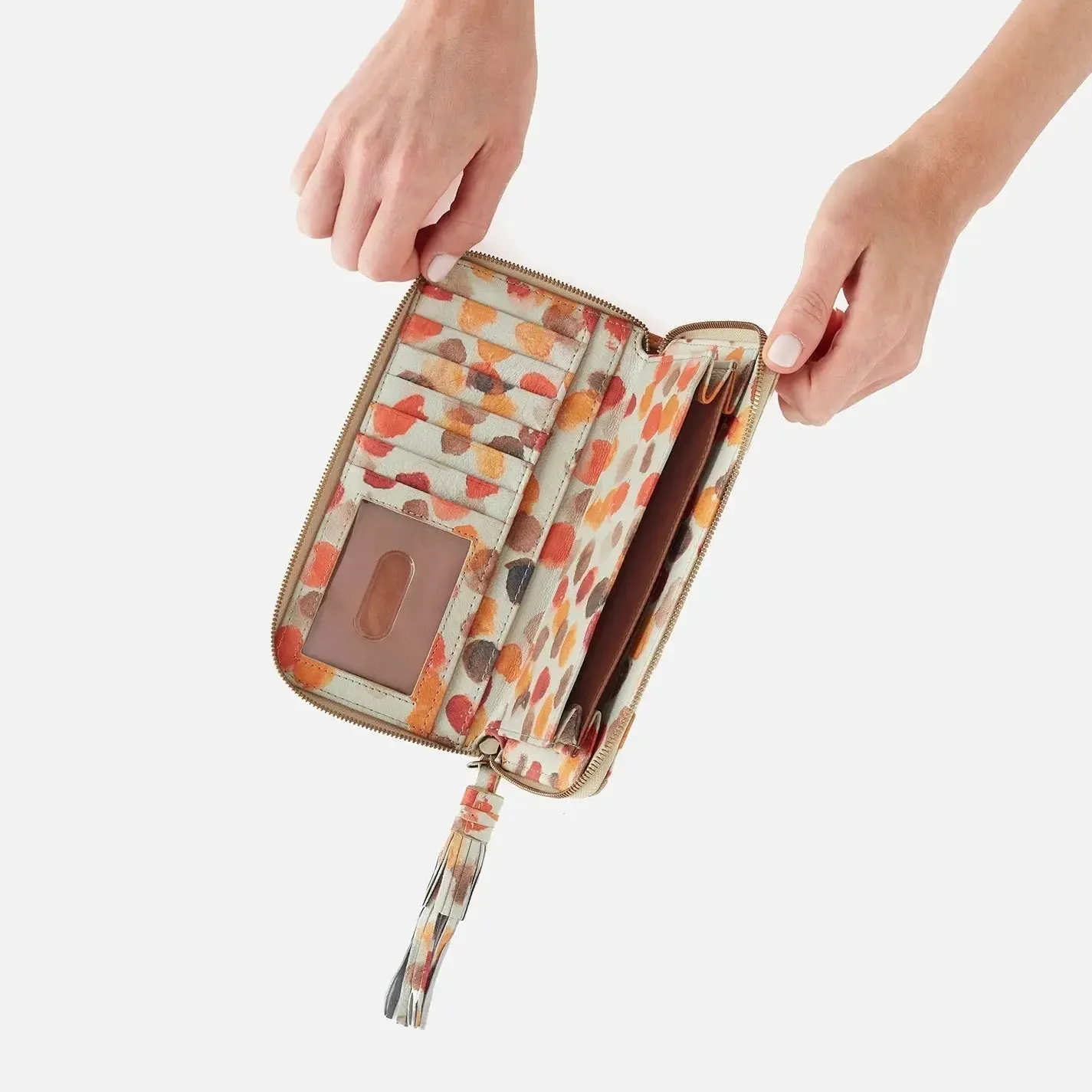 Nila Large Zip - Dots Print Leather