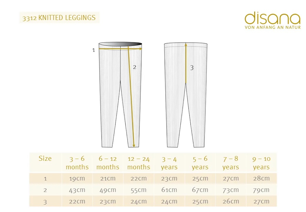 OUTLET DISANA Organic Merino Wool Leggings for Kids