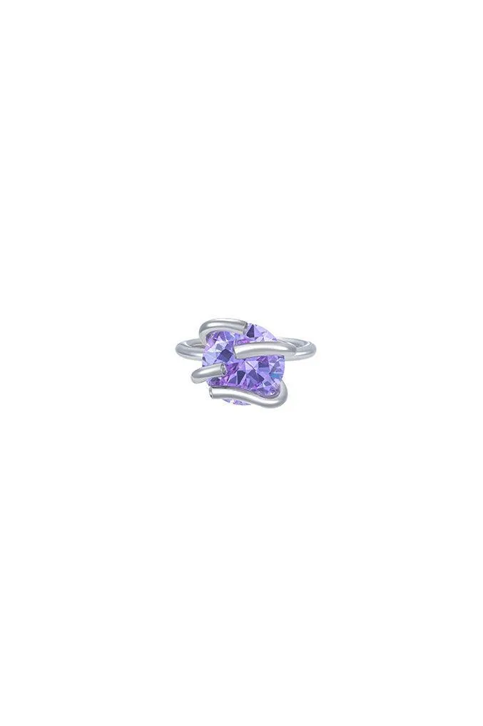 Purple Deconstruction Collection Twisted Prongs Ring