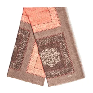 SALMON TAUPE WOOL AND SILK STOLE
