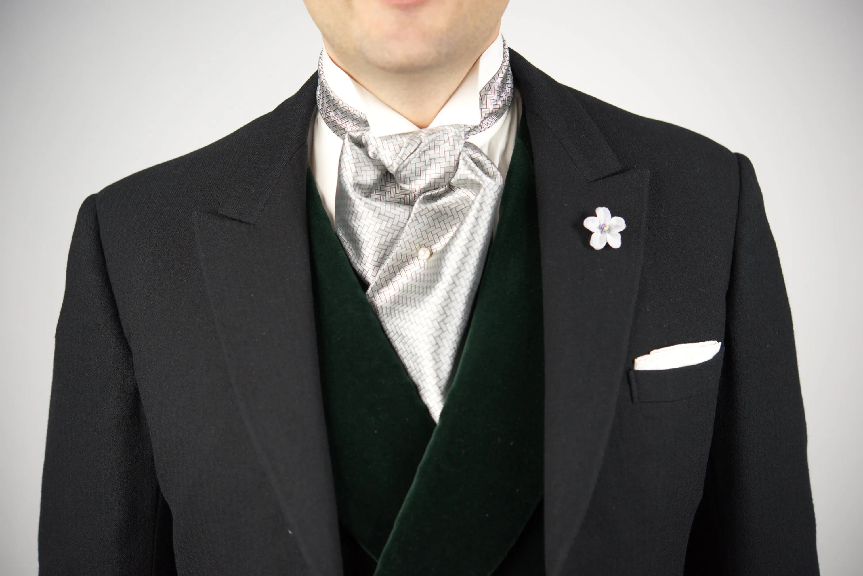 Silver Basketweave Formal Wedding Ascot