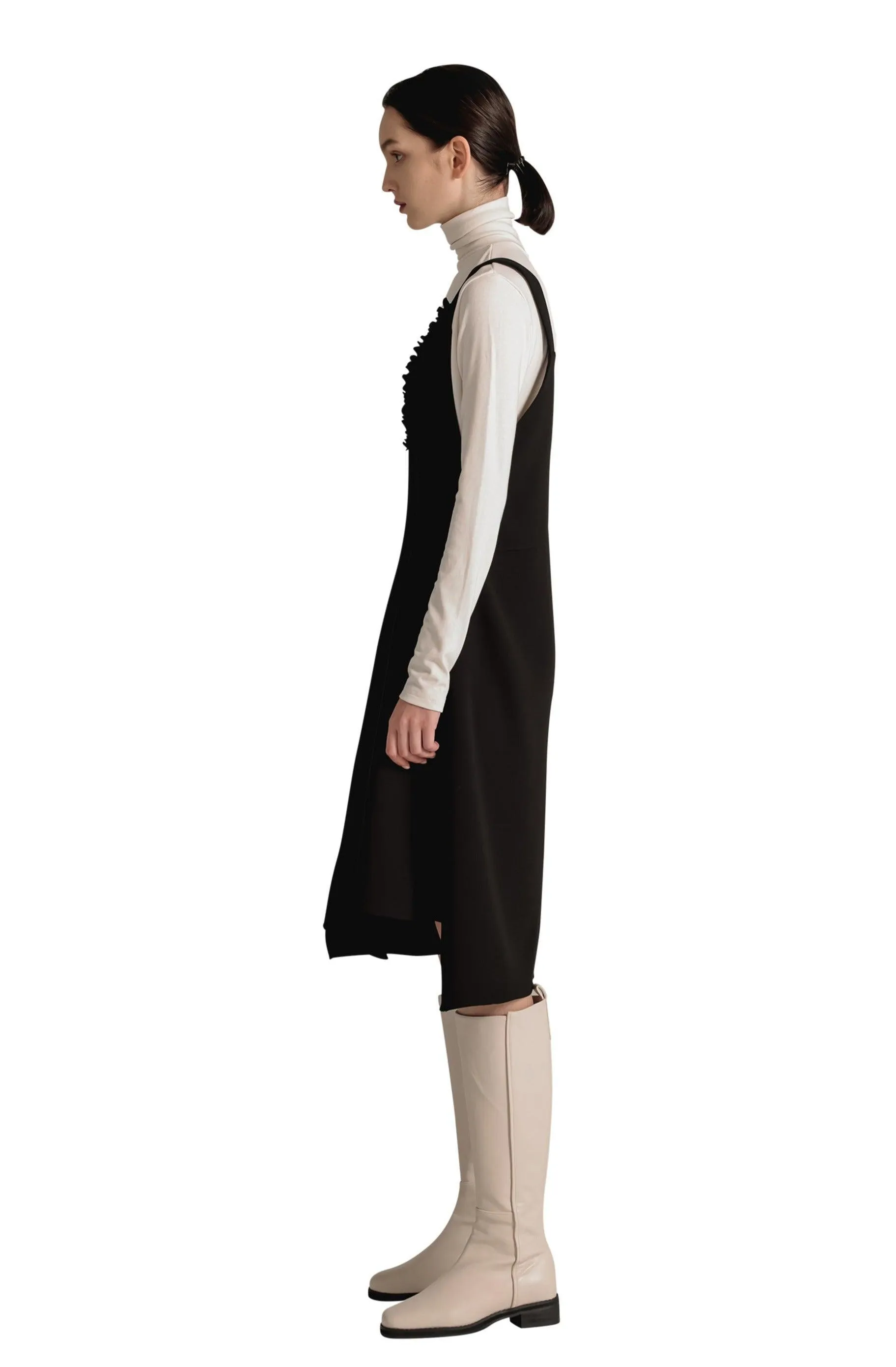Structure Shirring Sleeveless Dress