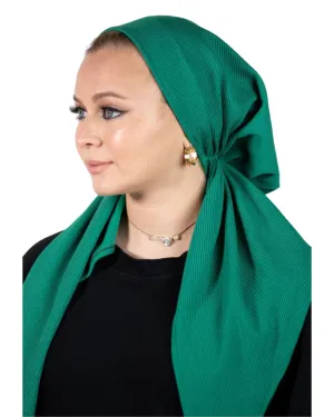 Tie Ur Knot Bottega Green Cable Knit Adjustable Pre-Tied Bandanna with Full Grip