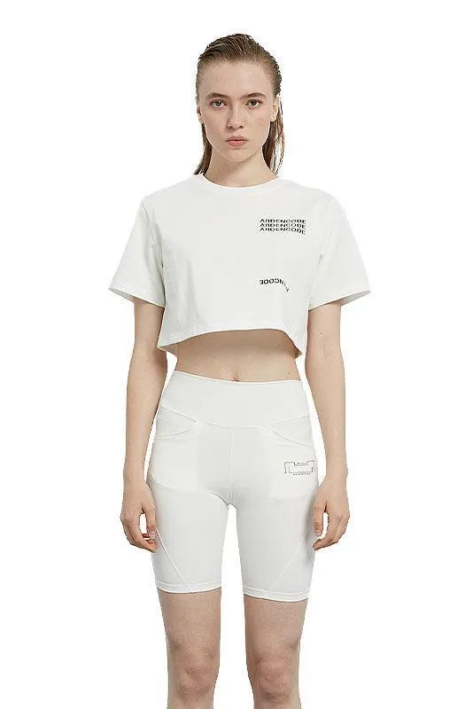 White Crop Logo T-Shirt