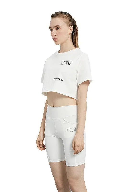 White Crop Logo T-Shirt