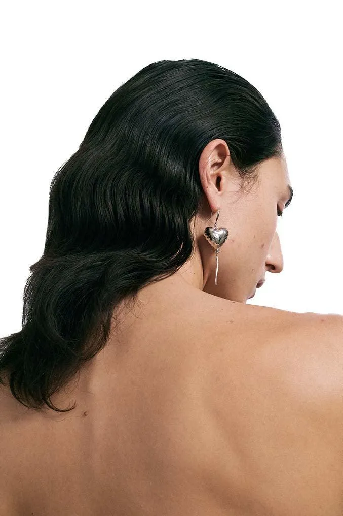 White Gold Vacuum Balloon Earring
