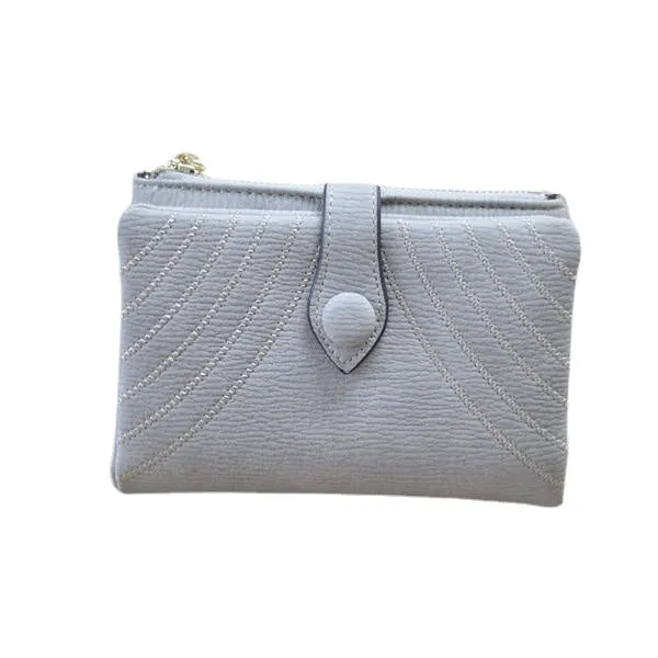 Women Durable Pu Leather Wallet Zipper Coin Card Holder Purse