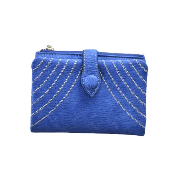 Women Durable Pu Leather Wallet Zipper Coin Card Holder Purse