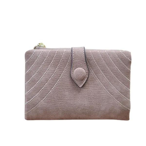 Women Durable Pu Leather Wallet Zipper Coin Card Holder Purse