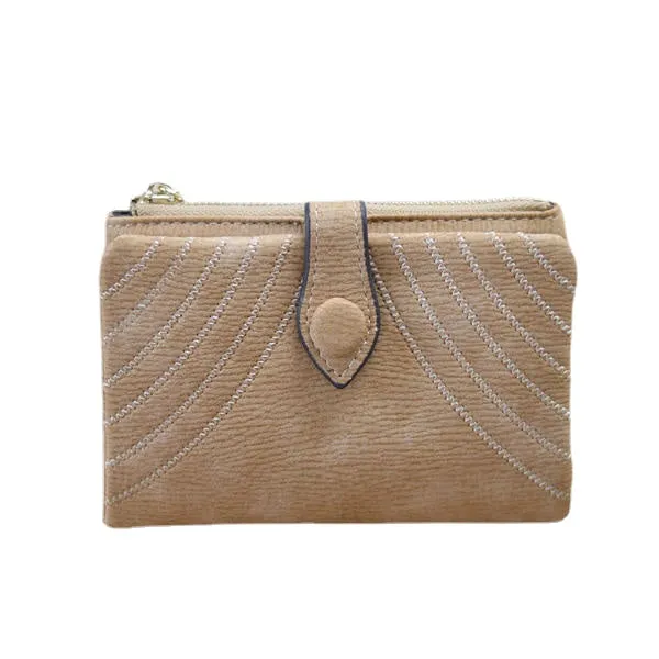 Women Durable Pu Leather Wallet Zipper Coin Card Holder Purse