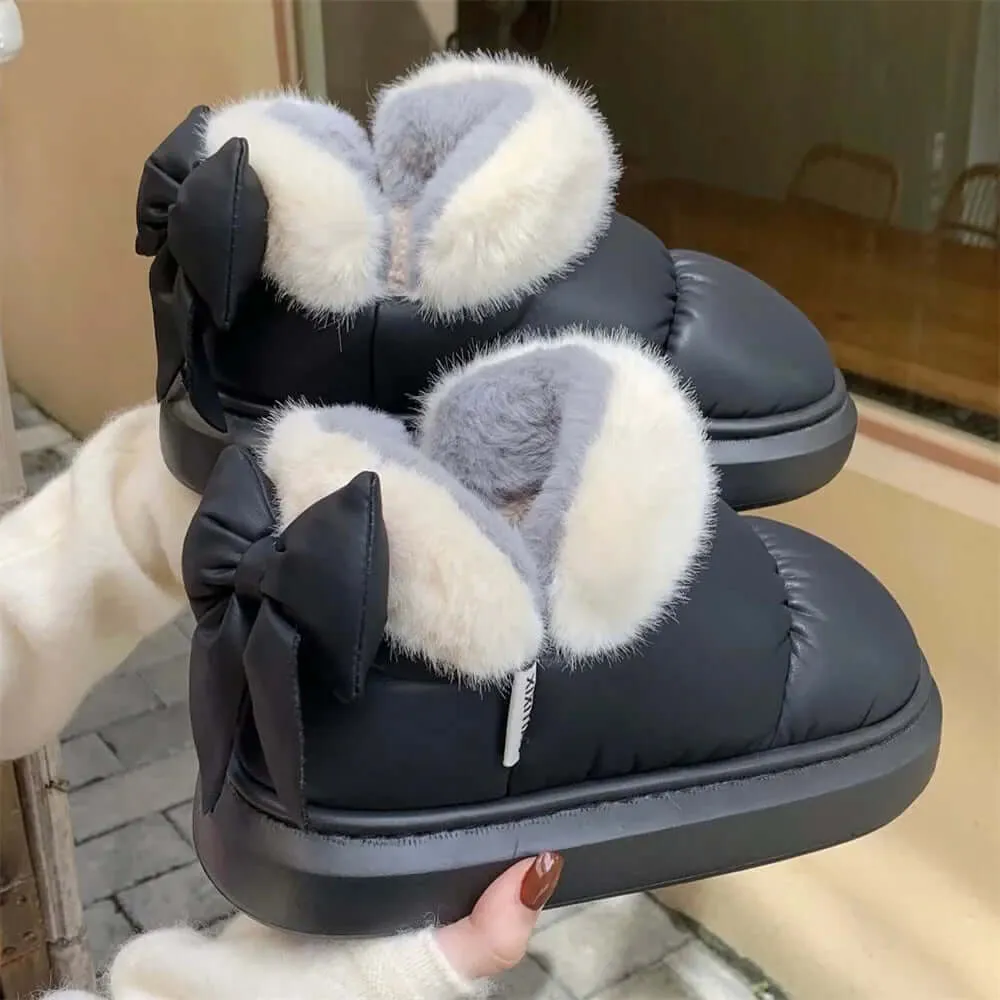 Women's Casual Boots with Bow Detail - Stylish & Comfortable Footwear