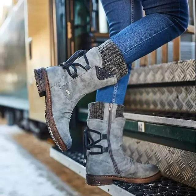 Women's Casual Calf-High Boots with Side Zipper