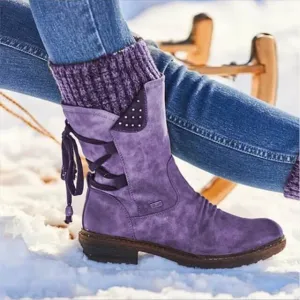 Women's Casual Calf-High Boots with Side Zipper
