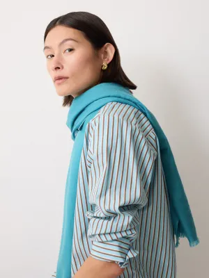 Wool Silk Pashmina | Blue