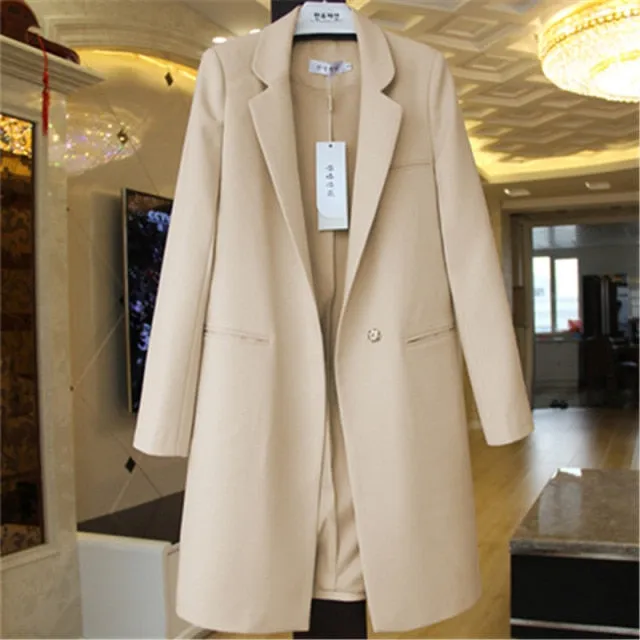 Yeknu Spring Autumn Blazers Women Small suit Plus size Long sleeve jacket Casual tops female Slim Wild Blazers Windbreaker coat