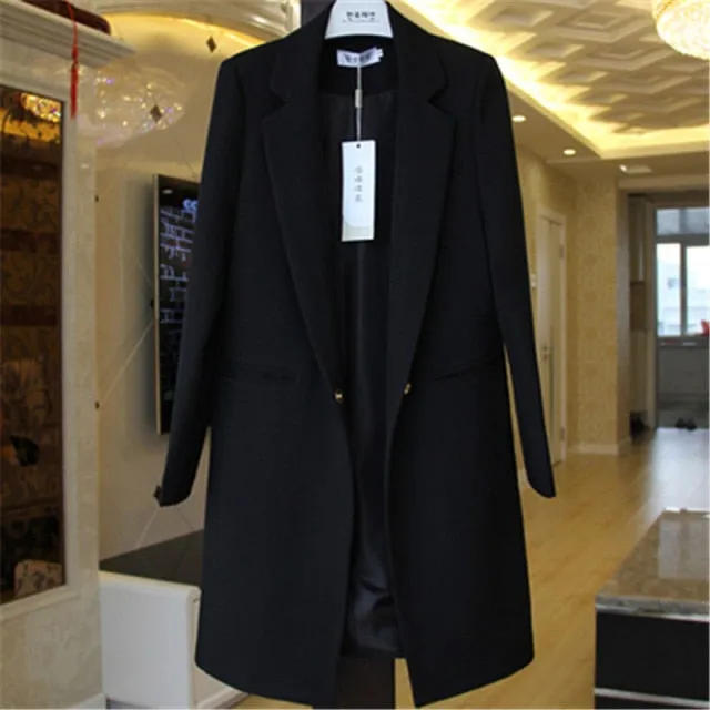 Yeknu Spring Autumn Blazers Women Small suit Plus size Long sleeve jacket Casual tops female Slim Wild Blazers Windbreaker coat