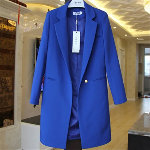 Yeknu Spring Autumn Blazers Women Small suit Plus size Long sleeve jacket Casual tops female Slim Wild Blazers Windbreaker coat