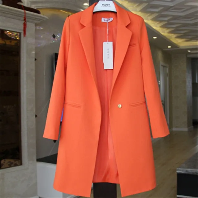 Yeknu Spring Autumn Blazers Women Small suit Plus size Long sleeve jacket Casual tops female Slim Wild Blazers Windbreaker coat