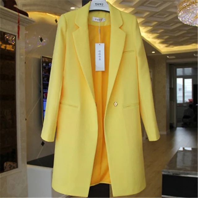 Yeknu Spring Autumn Blazers Women Small suit Plus size Long sleeve jacket Casual tops female Slim Wild Blazers Windbreaker coat